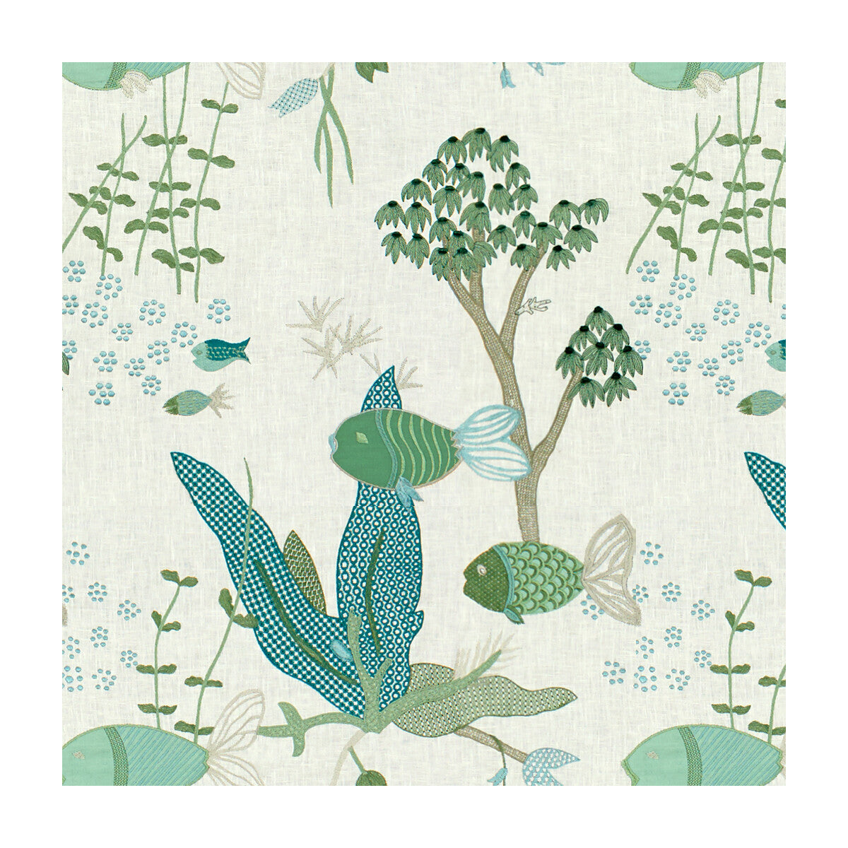 BRUNSCHWIG & FILS 8015116.23.0 LYFORD CAY SEAFOAM Fabric - Eade's Wallpaper