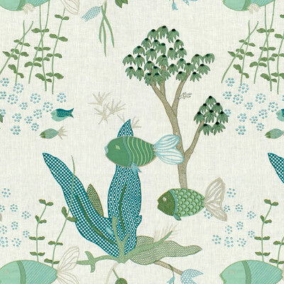 BRUNSCHWIG & FILS 8015116.23.0 LYFORD CAY SEAFOAM Fabric - Eade's Wallpaper