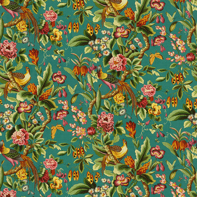 BRUNSCHWIG & FILS 8015130.5.0 PHEASANS BLUE Fabric - Eade's Wallpaper