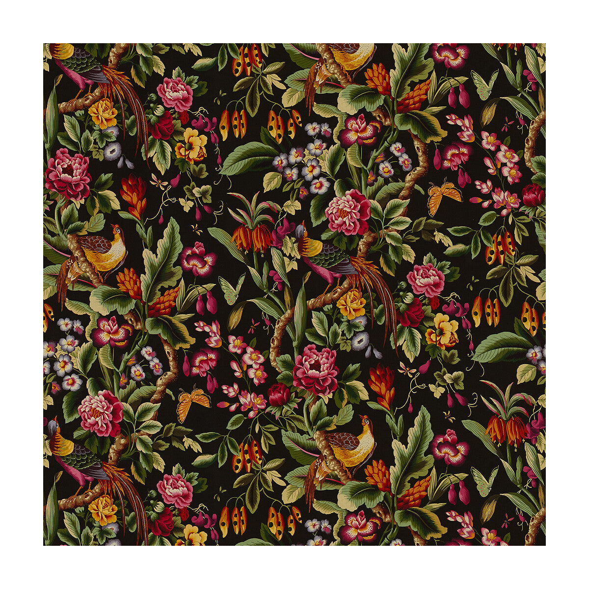 BRUNSCHWIG & FILS 8015130.68.0 PHEASANS CHOCOLAT Fabric - Eade's Wallpaper