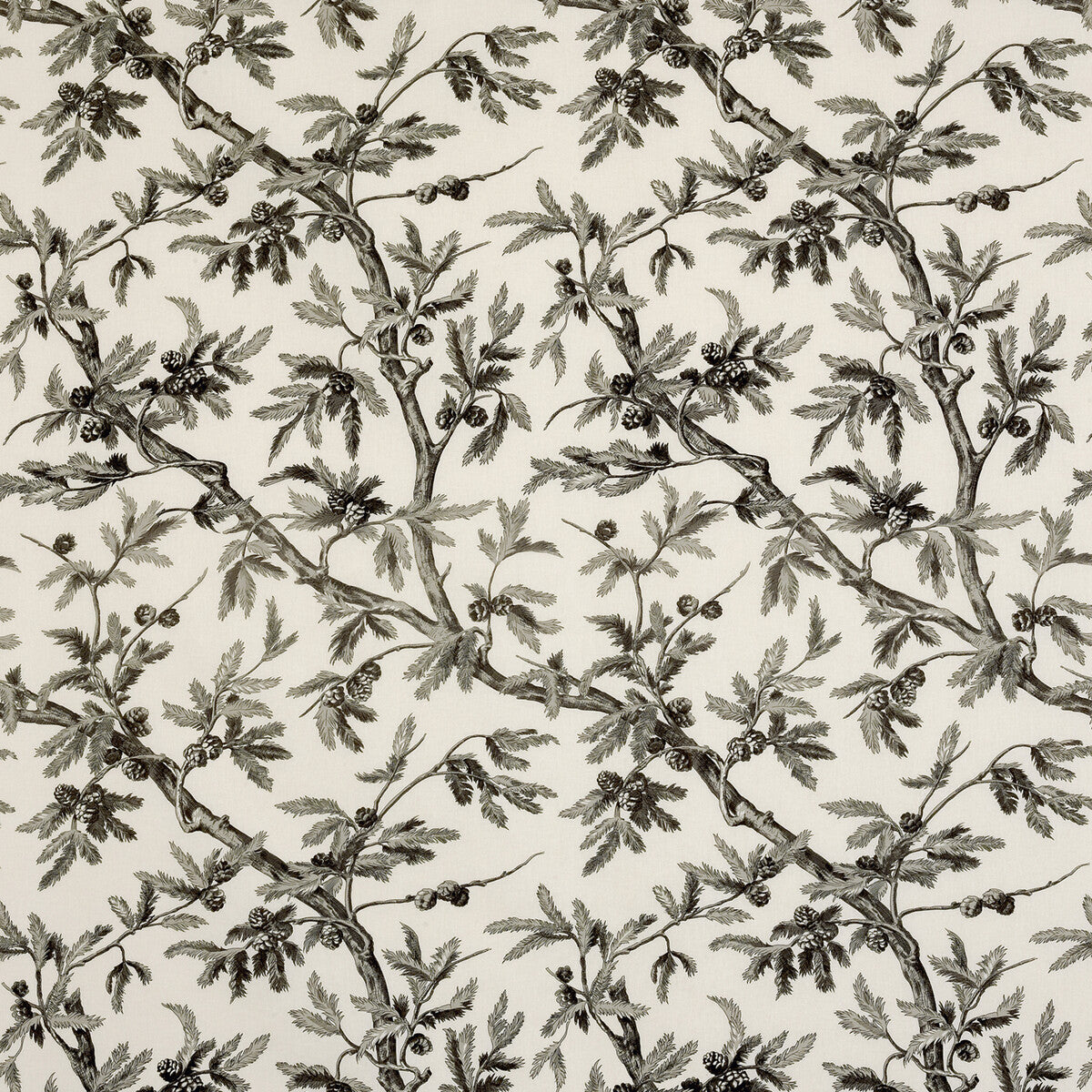 BRUNSCHWIG & FILS 8015135.116.0 BRANCHES DE PIN BEIGEGREY Fabric - Eade's Wallpaper