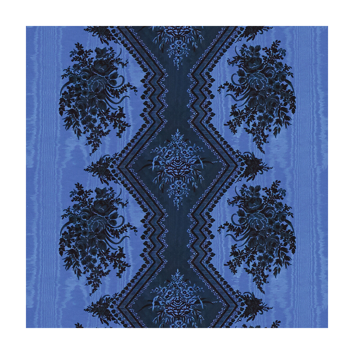 BRUNSCHWIG & FILS 8015137.5.0 COPPELIA MOIRE BLEU Fabric - Eade's Wallpaper