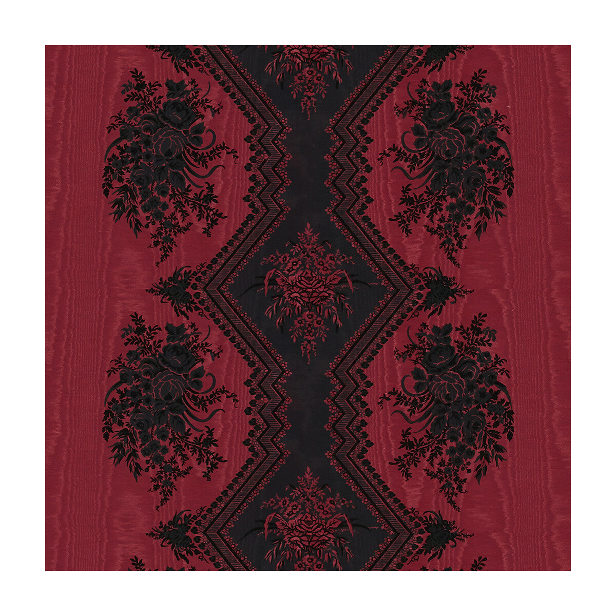 BRUNSCHWIG & FILS 8015137.9.0 COPPELIA MOIRE ROUGE Fabric - Eade's Wallpaper