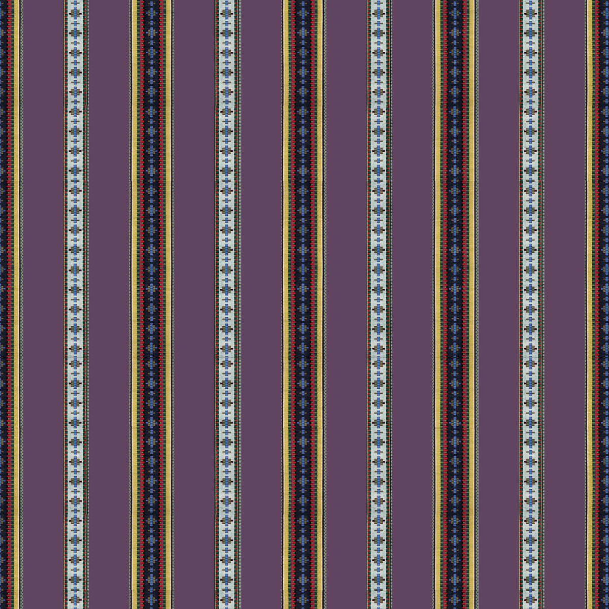 BRUNSCHWIG & FILS 8015147.10.0 RAYURE BRODERIE AUBERGINE Fabric - Eade's Wallpaper