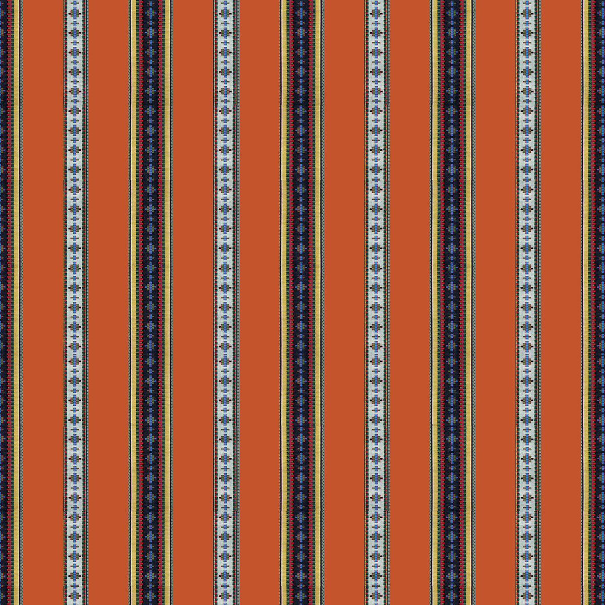 BRUNSCHWIG & FILS 8015147.12.0 RAYURE BRODERIE ORANGE Fabric - Eade's Wallpaper