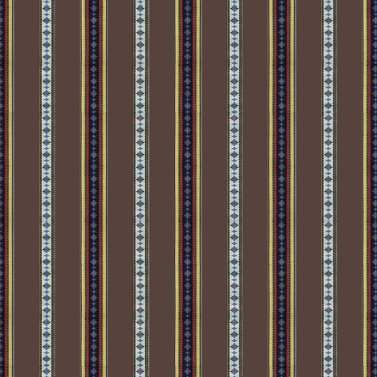 BRUNSCHWIG & FILS 8015147.6.0 RAYURE BRODERIE BRUN Fabric - Eade's Wallpaper