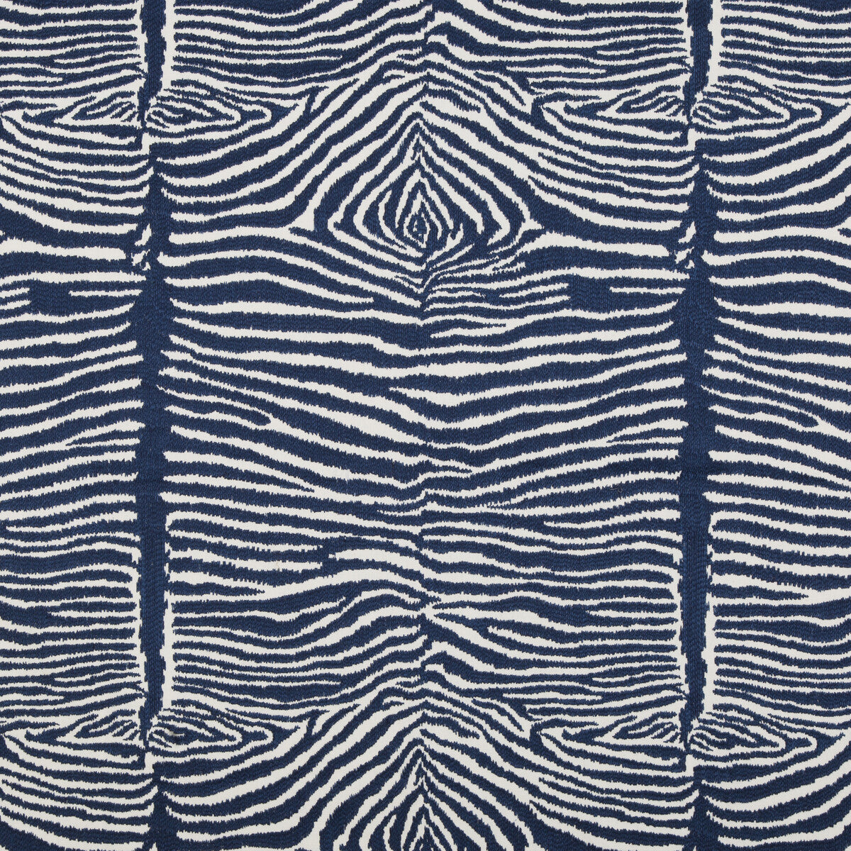 BRUNSCHWIG & FILS 8015172.50.0 LE ZEBRE EMB NAVY Fabric - Eade's Wallpaper