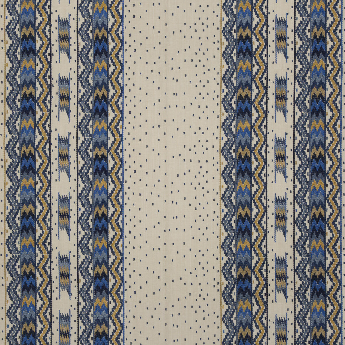 BRUNSCHWIG & FILS 8015174.54.0 TALAKONA STRIPE BLUE/GOLD Fabric - Eade's Wallpaper