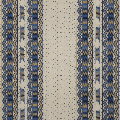BRUNSCHWIG & FILS 8015174.54.0 TALAKONA STRIPE BLUE/GOLD Fabric - Eade's Wallpaper