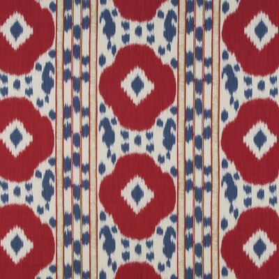 BRUNSCHWIG & FILS 8015178.195.0 VARKALA PRINT RED/BLUE Fabric - Eade's Wallpaper