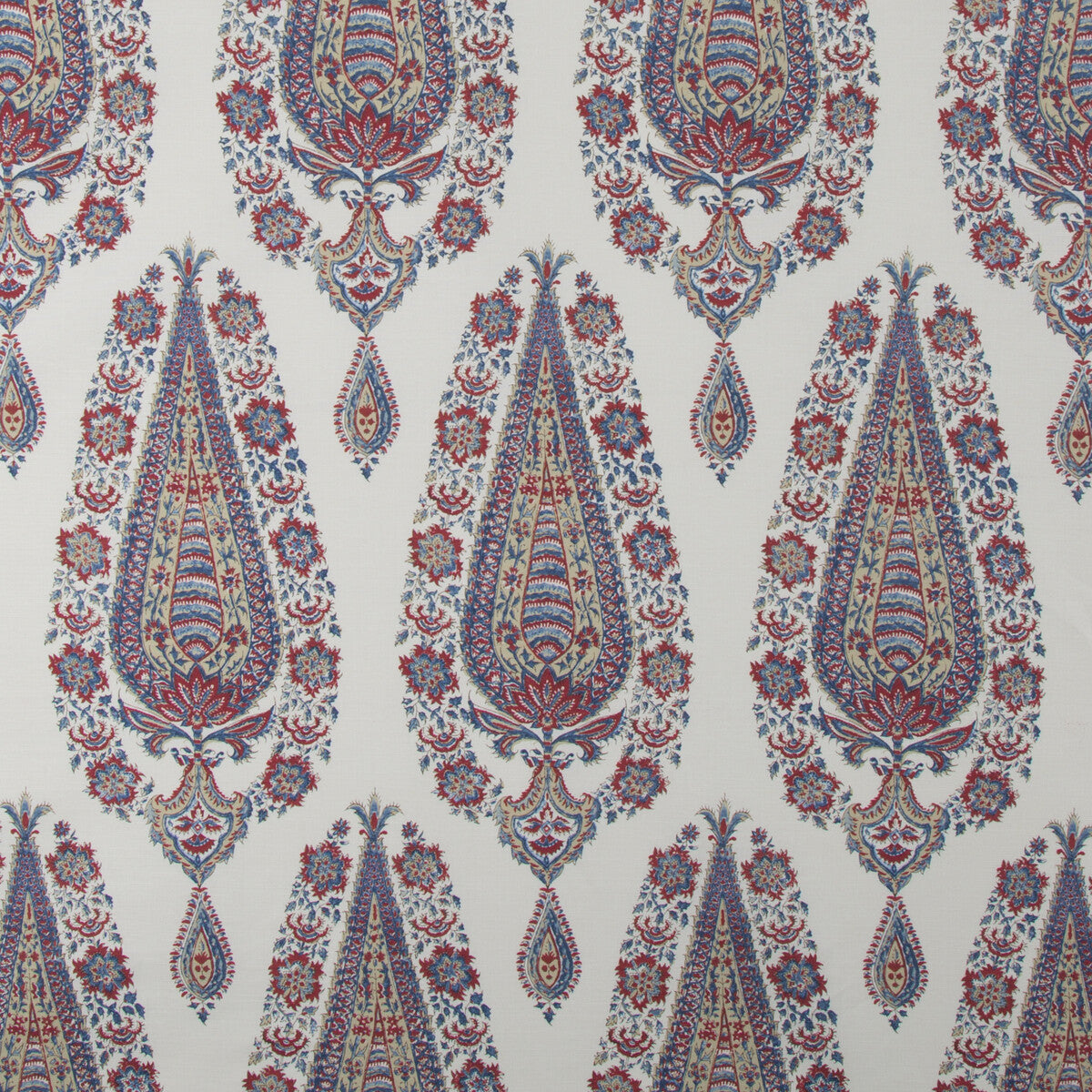 BRUNSCHWIG & FILS 8016101.19.0 KOMAL PAISLEY MADDER/BLUE Fabric - Eade's Wallpaper