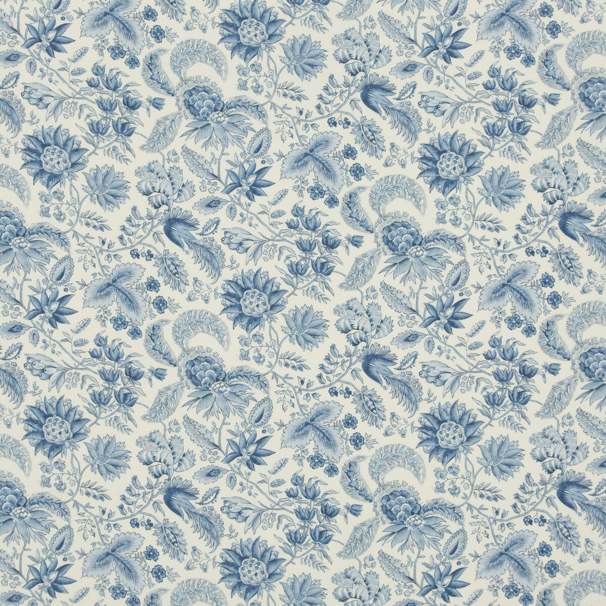 BRUNSCHWIG & FILS 8017111.5.0 GWENDOLINE PRINT BLUE Fabric - Eade's Wallpaper