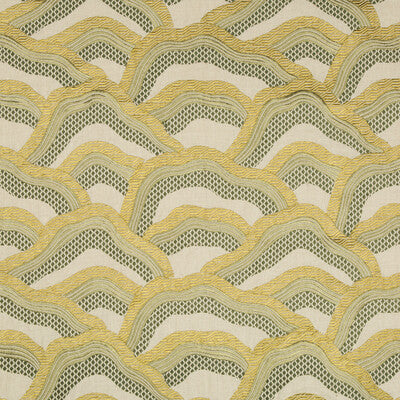 BRUNSCHWIG & FILS 8017127.340.0 LES RIZIERES EMB CITRON Fabric - Eade's Wallpaper