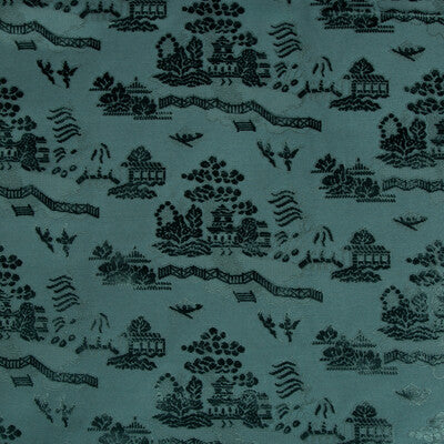 BRUNSCHWIG & FILS 8017129.35.0 LA PAGODE VELVET TEAL Fabric - Eade's Wallpaper