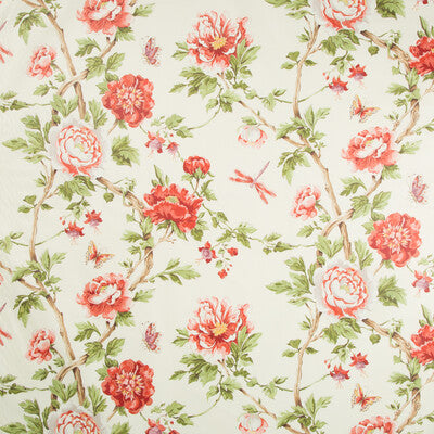 BRUNSCHWIG & FILS 8017135.9.0 LES PIVOINES PRINT RED Fabric - Eade's Wallpaper