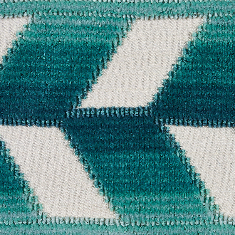 Schumacher 80181 CHEVRON STRIE VELVET TAPE in PEACOCK Trim -