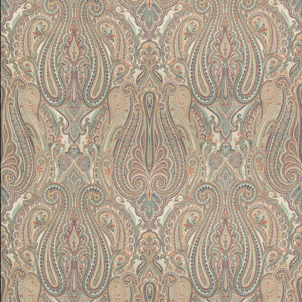 BRUNSCHWIG & FILS 8018113.195.0 AORIA PAISLEY RED/INDIGO Fabric - Eade's Wallpaper