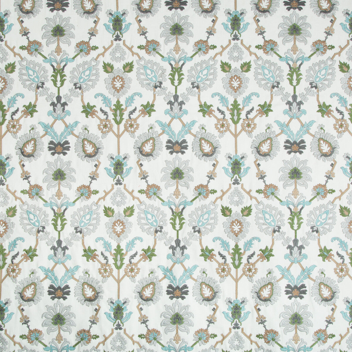 BRUNSCHWIG & FILS 8018116.113.0 SOLANUM EMB MIST Fabric - Eade's Wallpaper