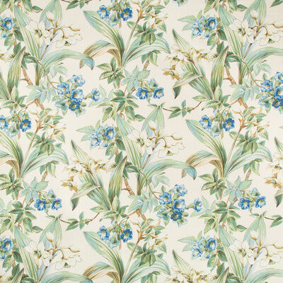 BRUNSCHWIG & FILS 8018117.5.0 DAFFODIL AND VINE BLUE Fabric - Eade's Wallpaper