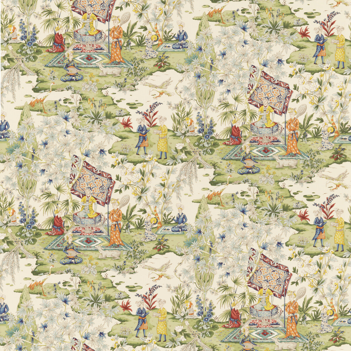 BRUNSCHWIG & FILS 8018119.133.0 LODI GARDEN PRINT IVORY Fabric - Eade's Wallpaper