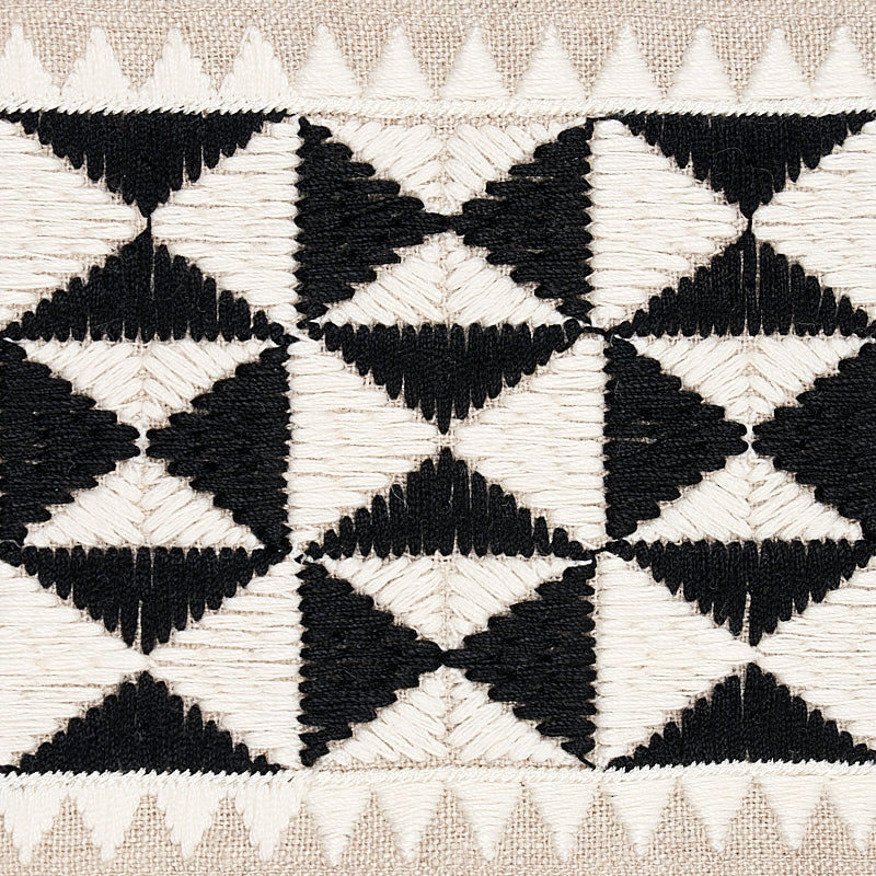 Schumacher 80190 Zulma Embroidered Tape in BLACK Trim - COPA