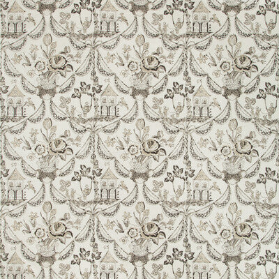 BRUNSCHWIG & FILS 8019100.8.0 BIRD & SWING HB CHARCOAL Fabric - Eade's Wallpaper