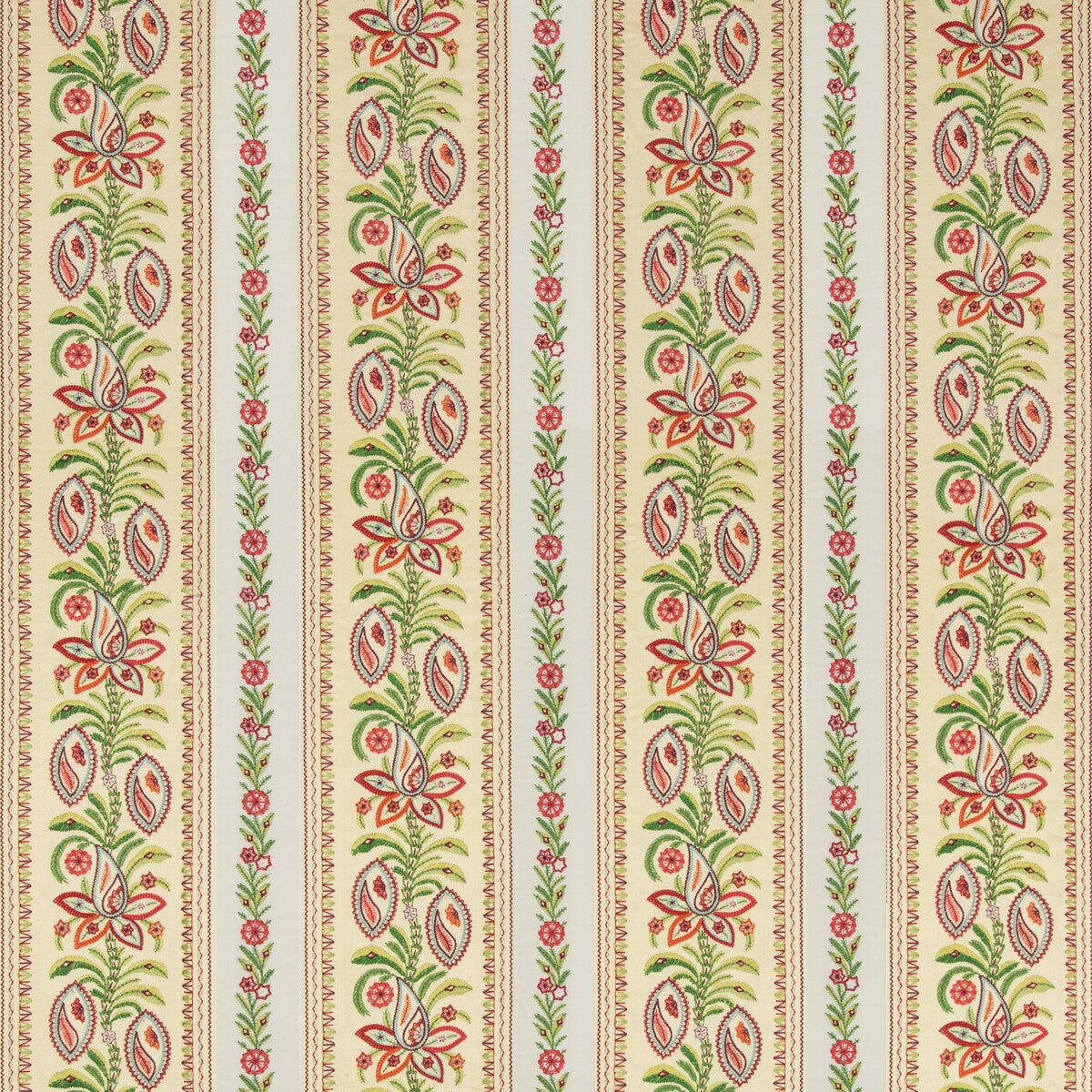 BRUNSCHWIG & FILS 8019107.473.0 HENNER EMB SPRING Fabric - Eade's Wallpaper