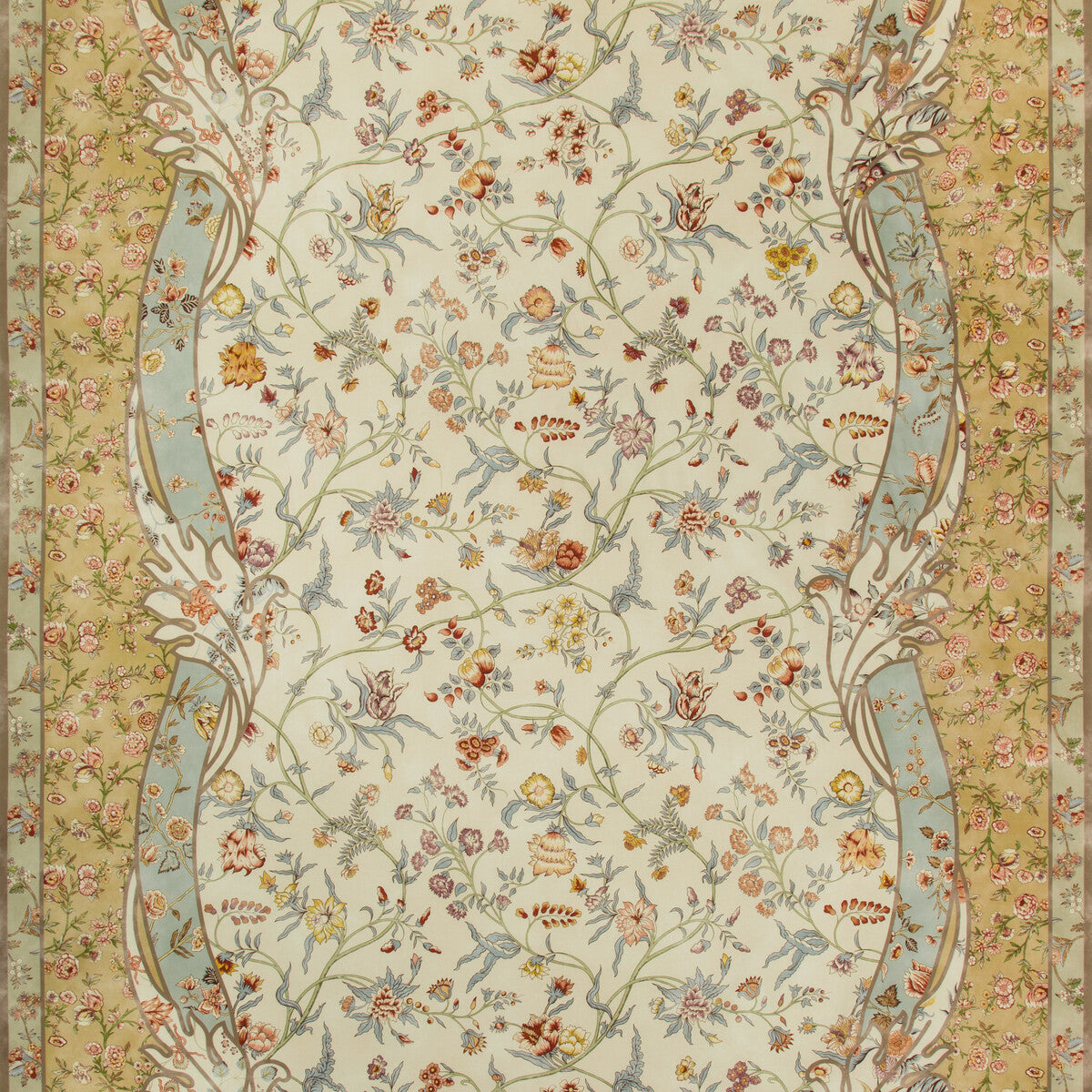 BRUNSCHWIG & FILS 8019126.134.0 MENARS BORDER II MEADOW Fabric - Eade's Wallpaper