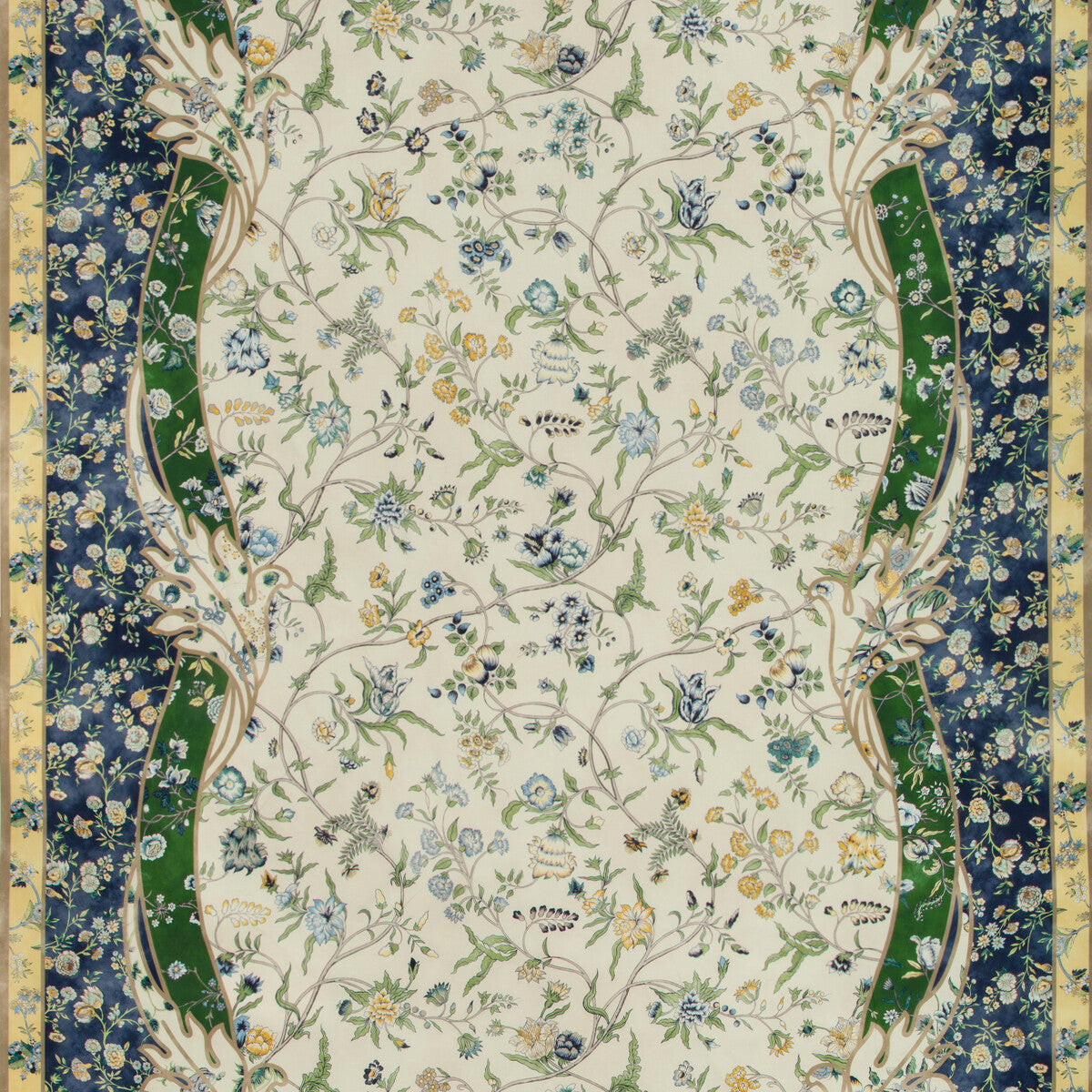 BRUNSCHWIG & FILS 8019126.534.0 MENARS BORDER II MARINE Fabric - Eade's Wallpaper