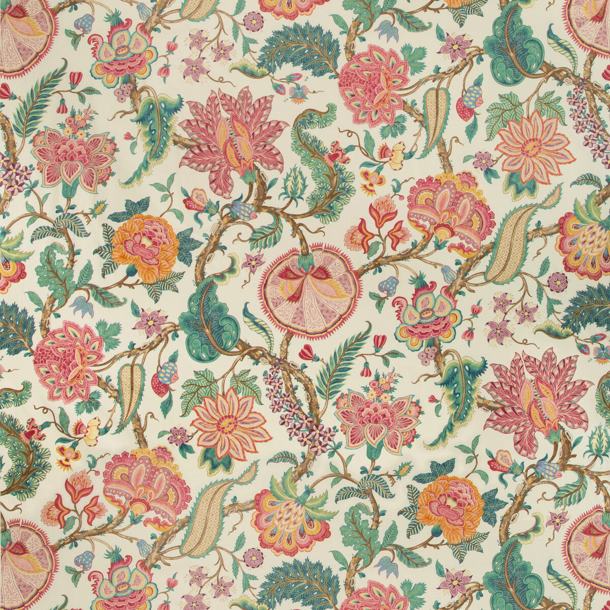 BRUNSCHWIG & FILS 8019128.347.0 SARANDA PRINT JEWEL Fabric - Eade's Wallpaper
