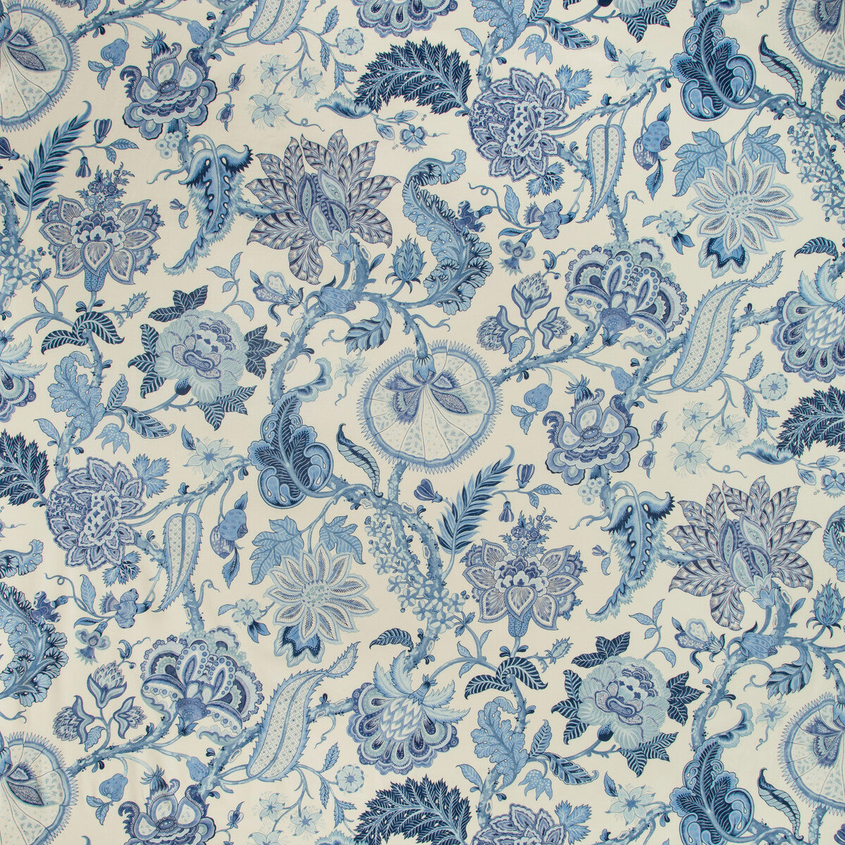 BRUNSCHWIG & FILS 8019128.50.0 SARANDA PRINT BLUE Fabric - Eade's Wallpaper