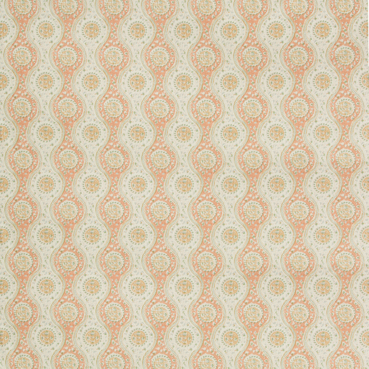 BRUNSCHWIG & FILS 8019129.124.0 NADARI PRINT PEACH/GOLD Fabric - Eade's Wallpaper