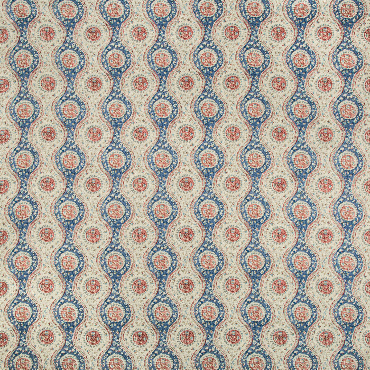 BRUNSCHWIG & FILS 8019129.519.0 NADARI PRINT BLUE/RED Fabric - Eade's Wallpaper