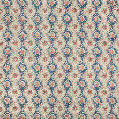 BRUNSCHWIG & FILS 8019129.519.0 NADARI PRINT BLUE/RED Fabric - Eade's Wallpaper