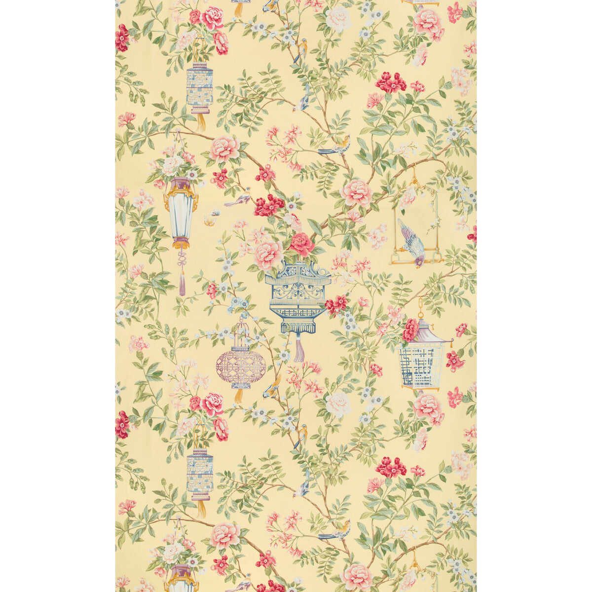 BRUNSCHWIG & FILS 8019137.147.0 JARDIN FLEURI PRINT SUN Fabric - Eade's Wallpaper