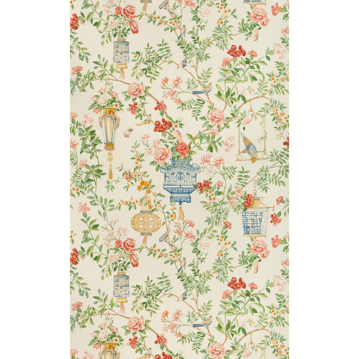 BRUNSCHWIG & FILS 8019137.192.0 JARDIN FLEURI PRINT IVORY Fabric - Eade's Wallpaper