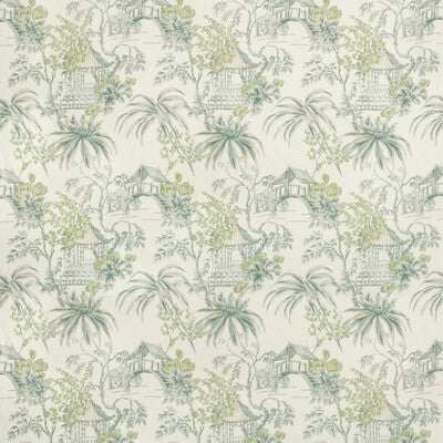 BRUNSCHWIG & FILS 8019138.133.0 TONGLI PRINT LAGOON Fabric - Eade's Wallpaper