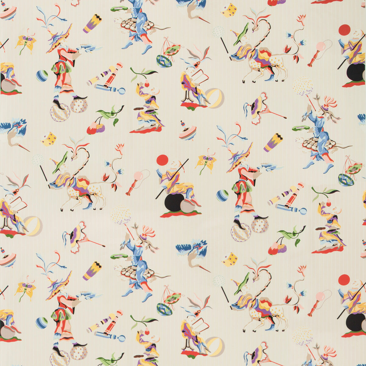 BRUNSCHWIG & FILS 8019141.958.0 CIRQUE CHINOIS PRINT RED Fabric - Eade's Wallpaper