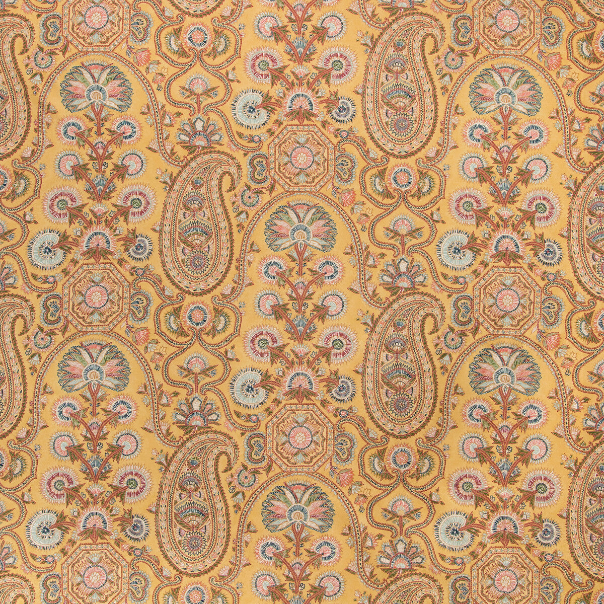 BRUNSCHWIG & FILS 8020100.4593.0 SARAYA PRINT SAFFRON Fabric - Eade's Wallpaper