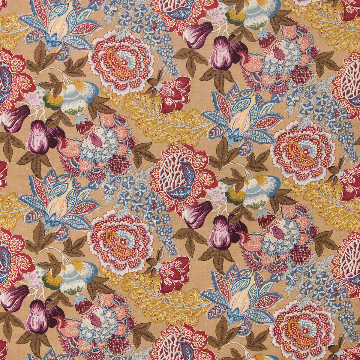 BRUNSCHWIG & FILS 8020101.1659.0 KARABALI PRINT WHEAT Fabric - Eade's Wallpaper