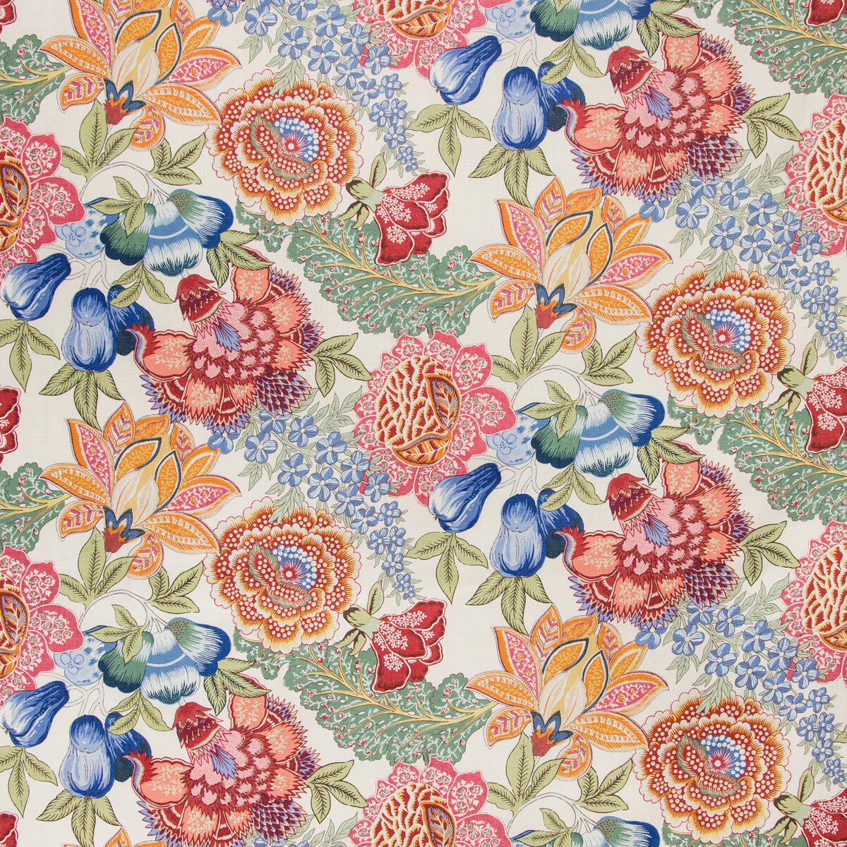 BRUNSCHWIG & FILS 8020101.195.0 KARABALI PRINT JEWEL Fabric - Eade's Wallpaper