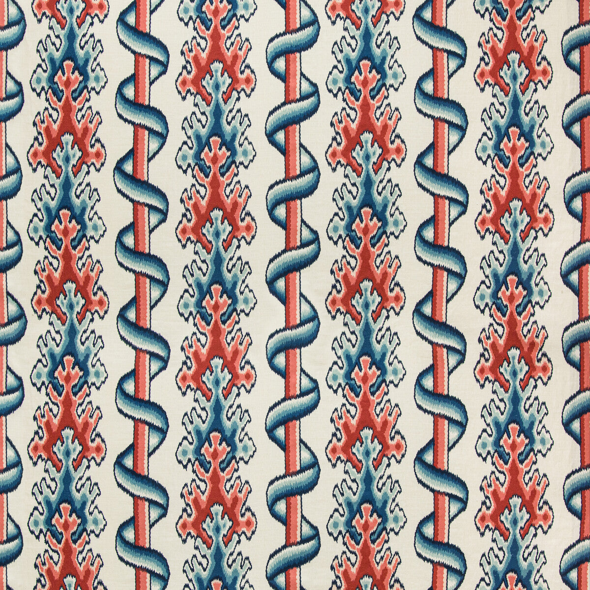 BRUNSCHWIG & FILS 8020102.519.0 MONTGUYON PRINT BLUE/RED Fabric - Eade's Wallpaper