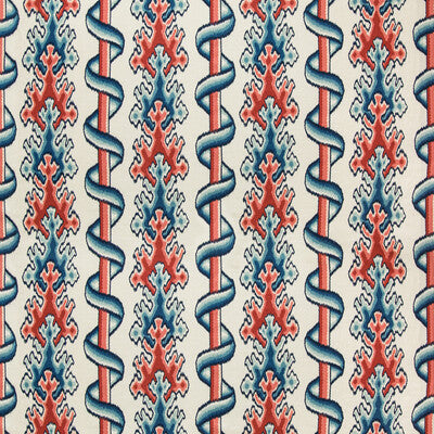 BRUNSCHWIG & FILS 8020102.519.0 MONTGUYON PRINT BLUE/RED Fabric - Eade's Wallpaper