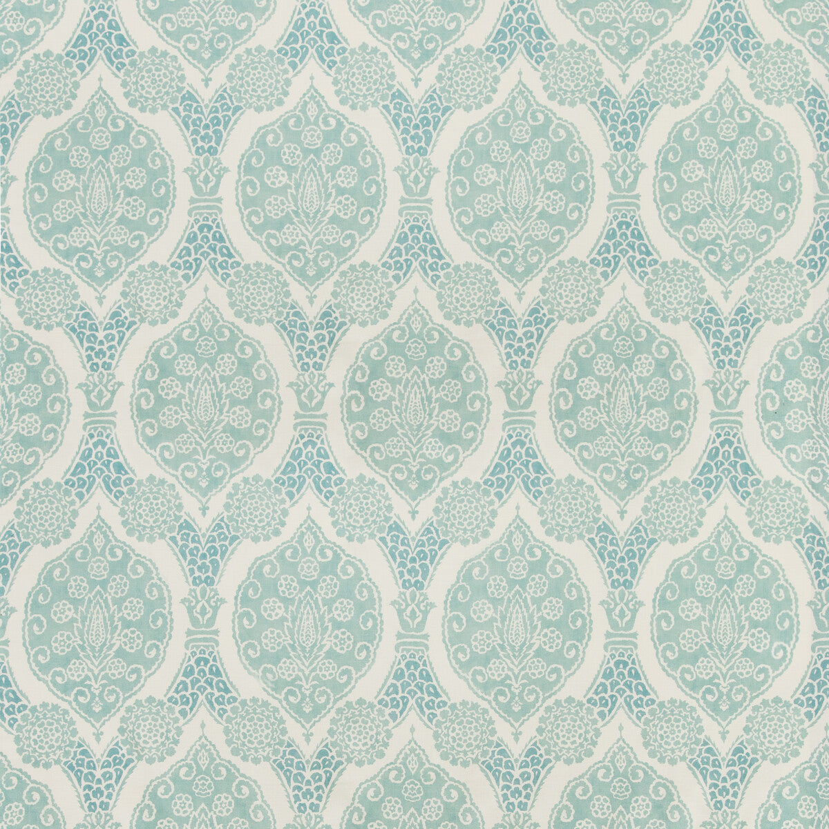 BRUNSCHWIG & FILS 8020103.13.0 SUFERA PRINT AQUA Fabric - Eade's Wallpaper