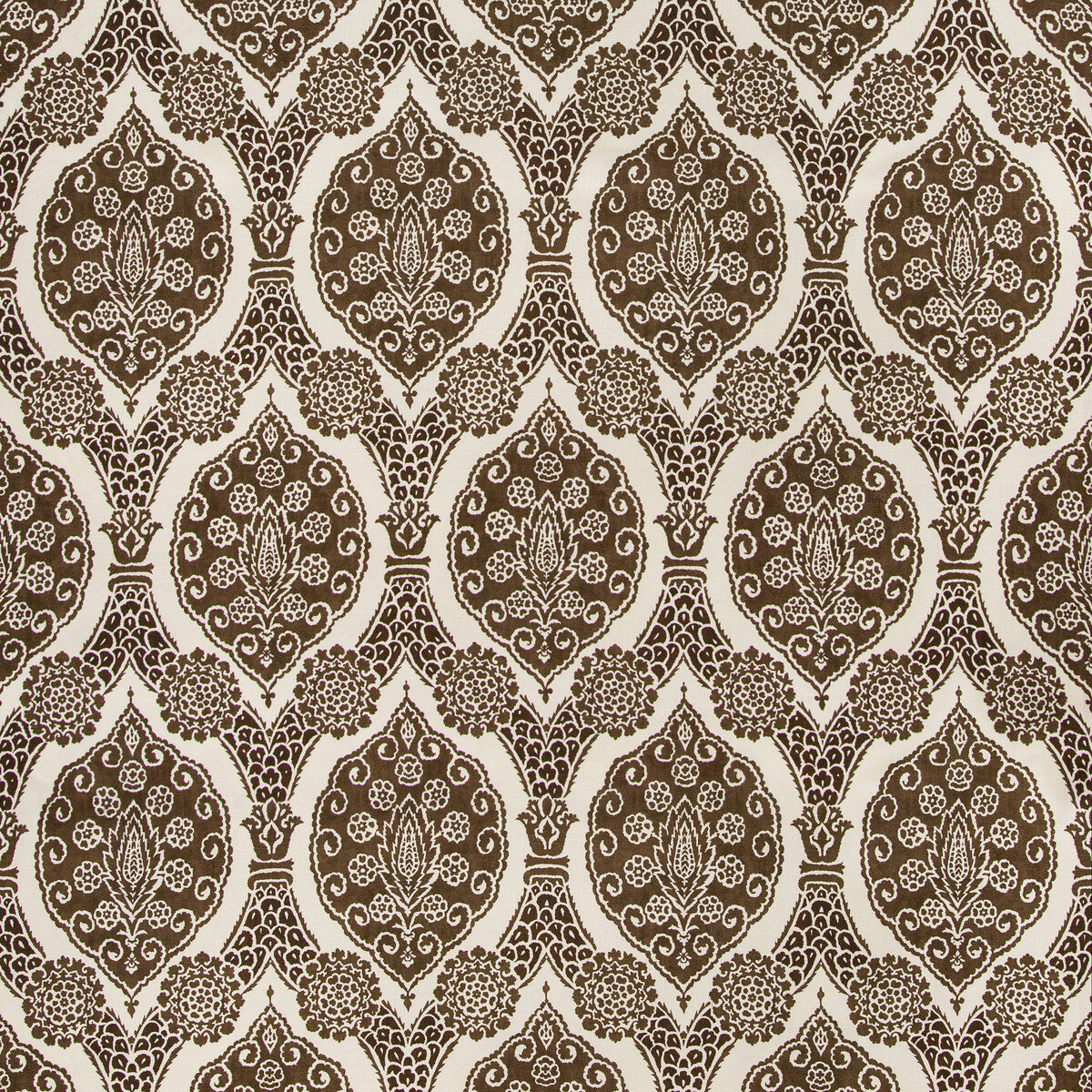 BRUNSCHWIG & FILS 8020103.6.0 SUFERA PRINT CHOCOLATE Fabric - Eade's Wallpaper