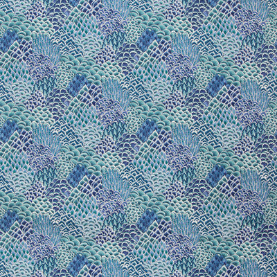 BRUNSCHWIG & FILS 8020104.13.0 KATIBI PRINT TURQUOISE Fabric - Eade's Wallpaper