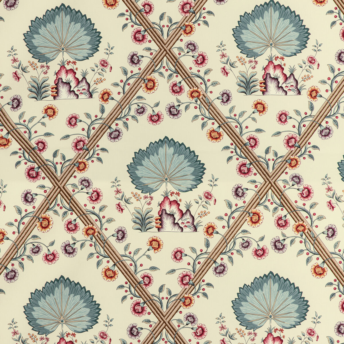 BRUNSCHWIG & FILS 8020123.1310.0 LOIRE PRINT JEWEL Fabric - Eade's Wallpaper