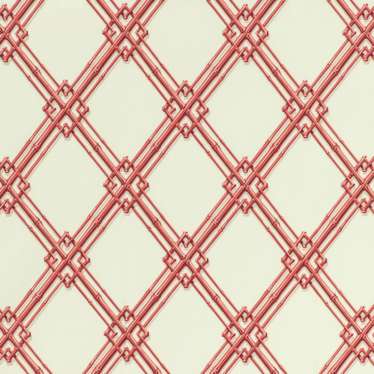 BRUNSCHWIG & FILS 8020127.19.0 LE BAMBOU PRINT RED Fabric - Eade's Wallpaper
