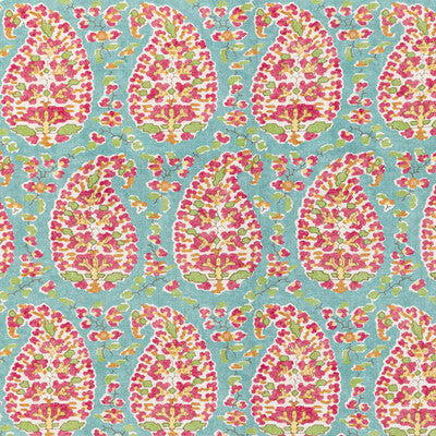 BRUNSCHWIG & FILS 8020130.137.0 ROUGIER PRINT AQUA Fabric - Eade's Wallpaper