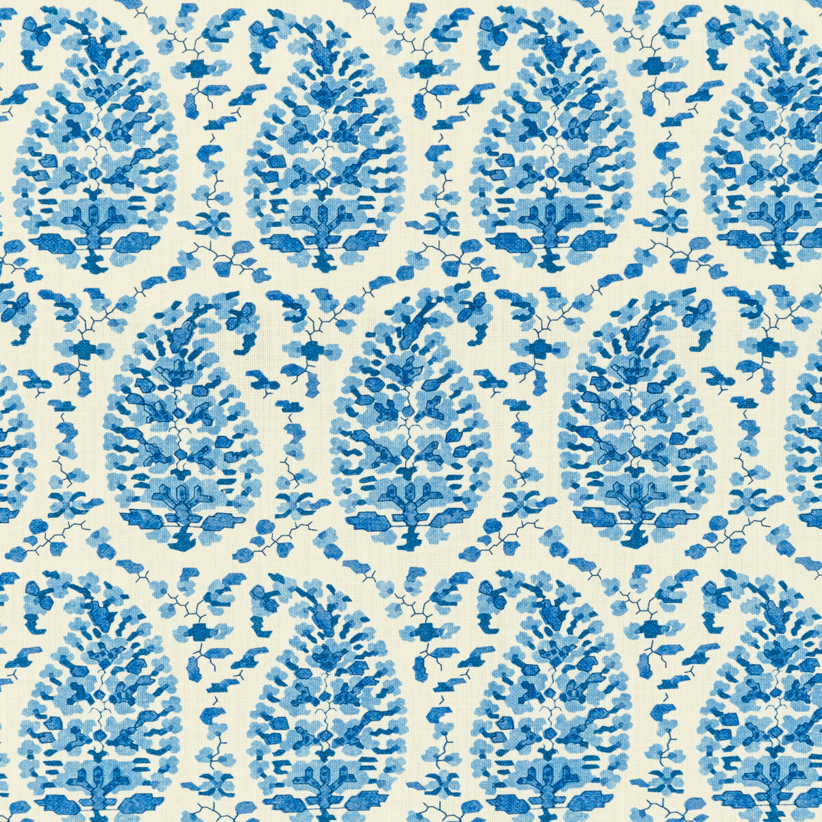 BRUNSCHWIG & FILS 8020130.5.0 ROUGIER PRINT BLUE Fabric - Eade's Wallpaper
